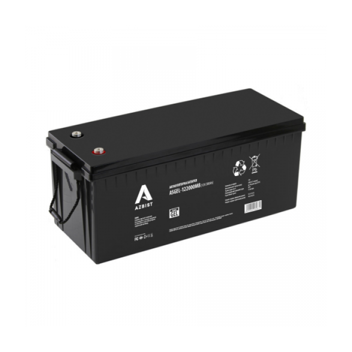 Акумулятор гелевий 12V 200Ah Azbist Super GEL ASGEL-122000M8 для інверторів та ДЖБ