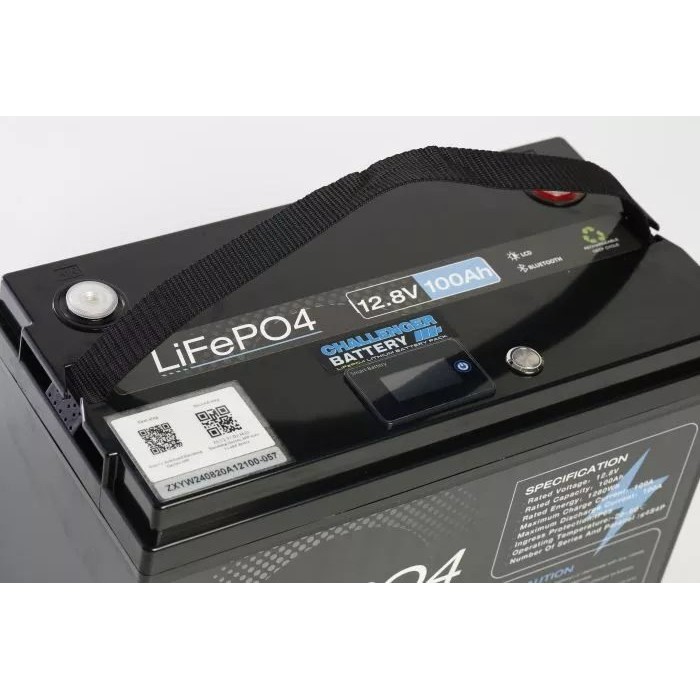 Акумулятор Challenger LiFePO4 12V/100AH (1280W*h) LF12-100,Smart BMS, Bluetooth (для будинку, котла, сонячних батарей)