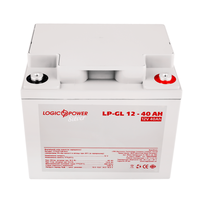 Акумулятор гелевий 12V - 40 Ah LogicPower LP-GL Silver