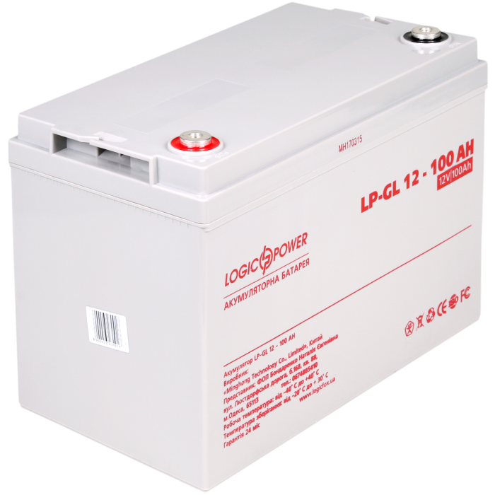 Акумулятор гелевий 12V - 100 Ah LogicPower LP-GL Silver