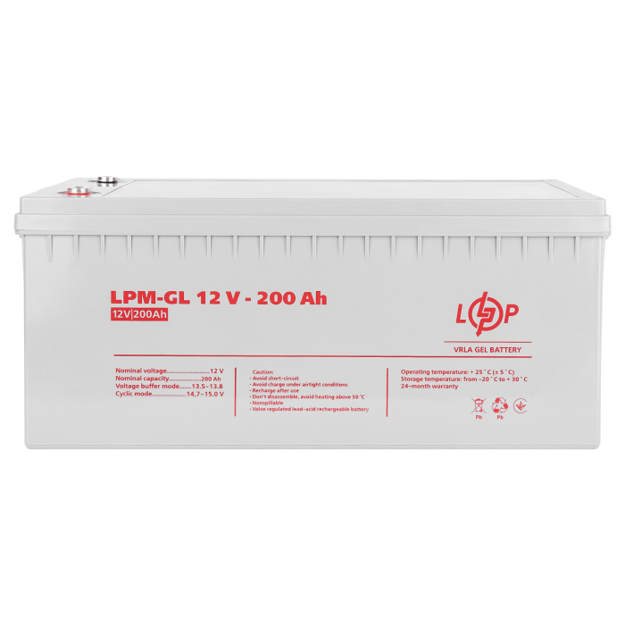 Акумулятор гелевий 12V - 200 Ah LogicPower LPM-GL