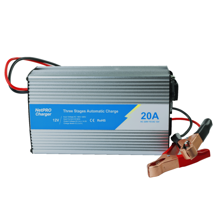 Зарядний пристрій NetPRO Charger BPC-1220 12V/20A для АКБ LiFePO4, AGM, GEL, Carbon ємністю 70-250Аг