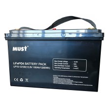 Акумулятор MUST 12V/100AH LiFePO4 (1280W*h) (для будинку, котла, сонячних батарей)