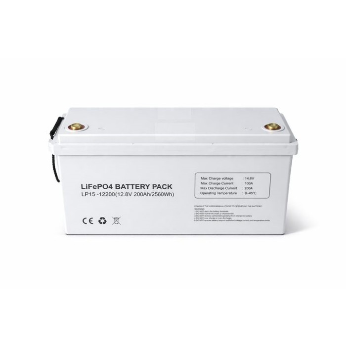 Акумулятор MUST 12,8V/200Ah, 2560W*h, Smart BMS, Bluetooth, (LP15-12200)