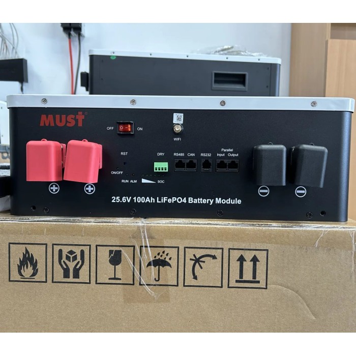 Акумулятор MUST LiFePO4 25,6V/100AH (2560W*h), LP16-24100, (літій-залізо-фосфатний акумулятор для ДБЖ (UPS))