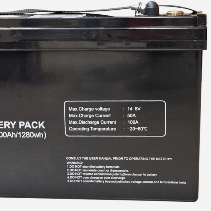 Акумулятор MUST LiFePO4 12V/100AH (1280W*h) Smart BMS, Bluetooth (325х170х215 мм, для будинку, котла, сонячних батарей)