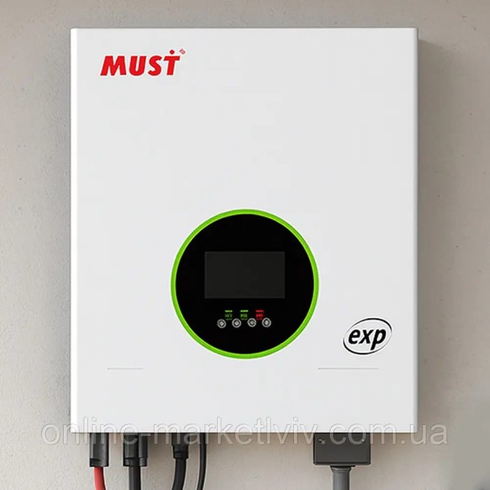 Гібридний інвертор Must 10 кВт PV19-10048 EXP 2MPPT, 48 В, 150 А, 10000 Вт (безперебійник, UPS, ДБЖ)