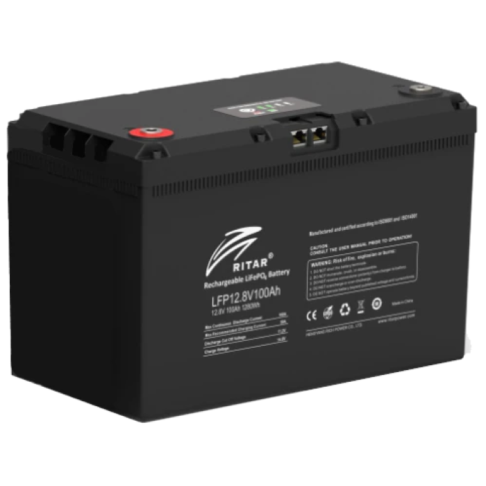 Акумулятор Ritar LiFePO4 12.8V100AH (1280 W*h) G24 (літій-залізо-фосфатний) з системою підігріву та bluetooth