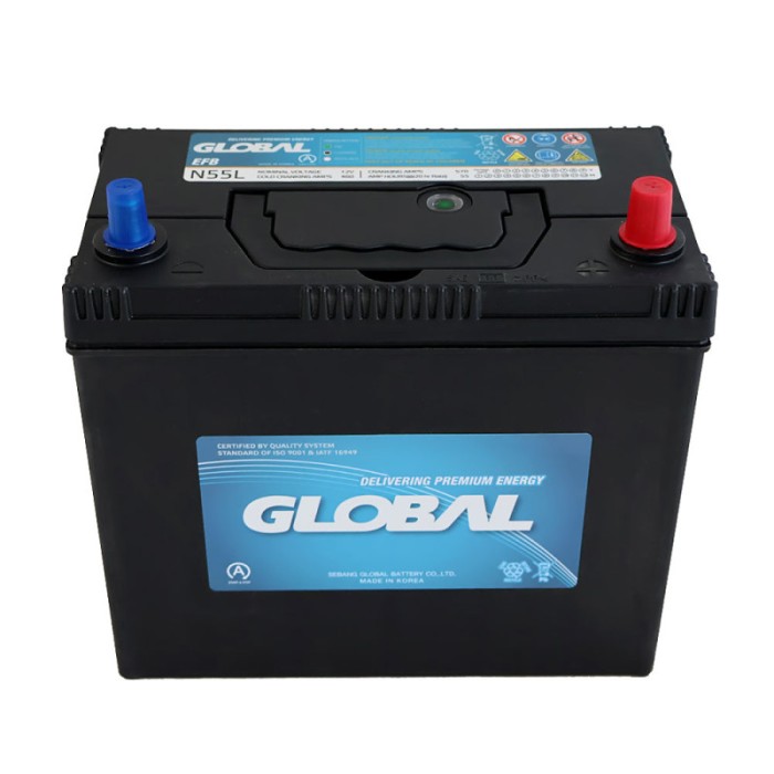 Автомобільний акумулятор GLOBAL Asia EFB 55Ah, 460A, R+ (EFB N55L) (Корея ROCKET)