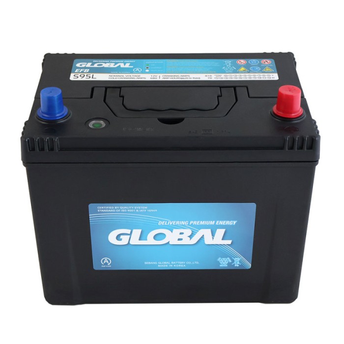 Автомобільний акумулятор GLOBAL Asia EFB 70Ah, 680A, R+ (EFB S95L) (Корея ROCKET)