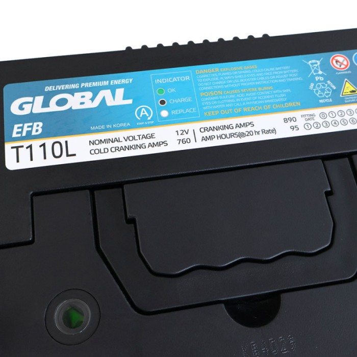Автомобільний акумулятор GLOBAL Asia EFB 95Ah, 760A, R+ (EFB T110L) (Корея ROCKET)