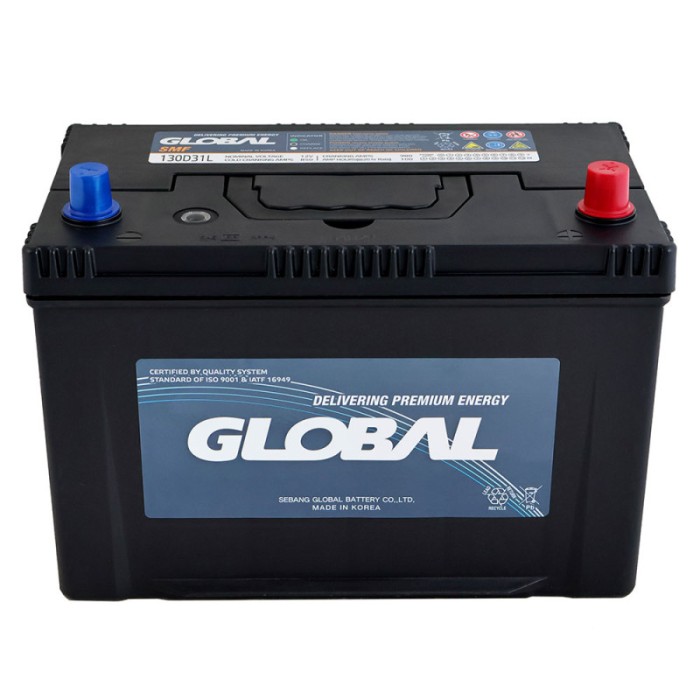 Автомобільний акумулятор GLOBAL Asia SMF 100Ah, 850A, R+ (SMF 130D31L) (D31), н.к. (Корея ROCKET)