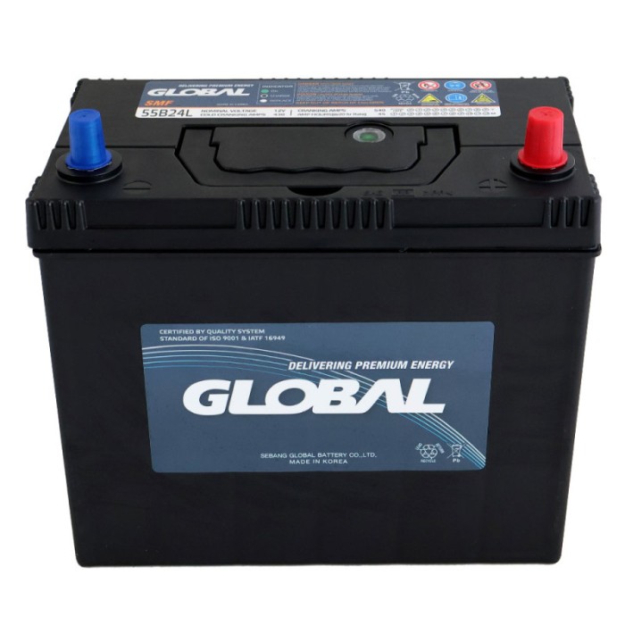 Автомобільний акумулятор GLOBAL Asia SMF 45Ah, 430A, R+ (SMF 55B24L) (B24) т.к., н.к.