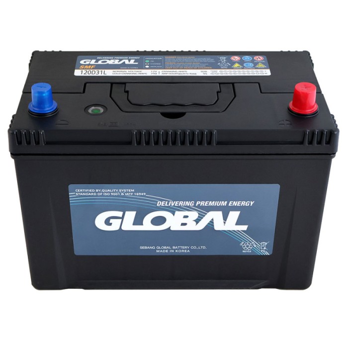 Автомобільний акумулятор GLOBAL Asia 95Ah, 790A, R+ (SMF 120D31L) (D31), н.к. (Корея ROCKET)