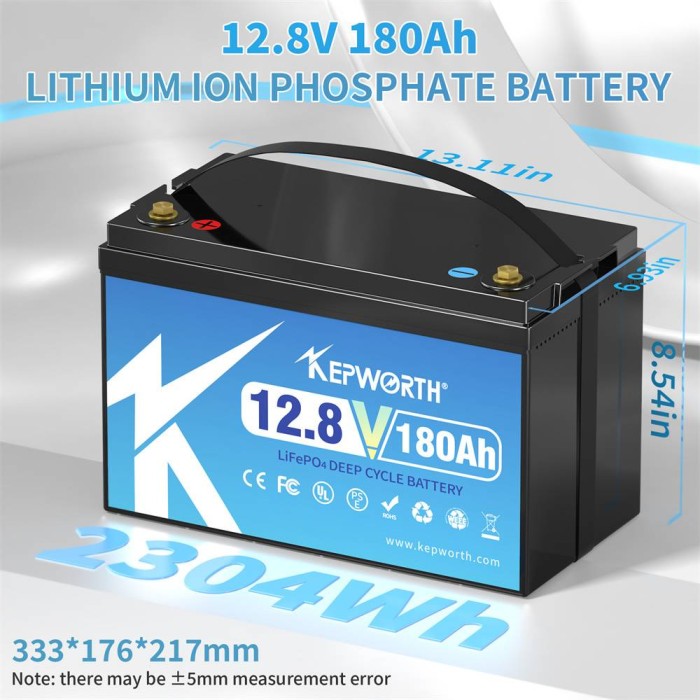Акумулятор Kepworth LiFePO4 12V/180AH (2160W*h) (літій-залізо-фосфатний акумулятор для ДБЖ (UPS))