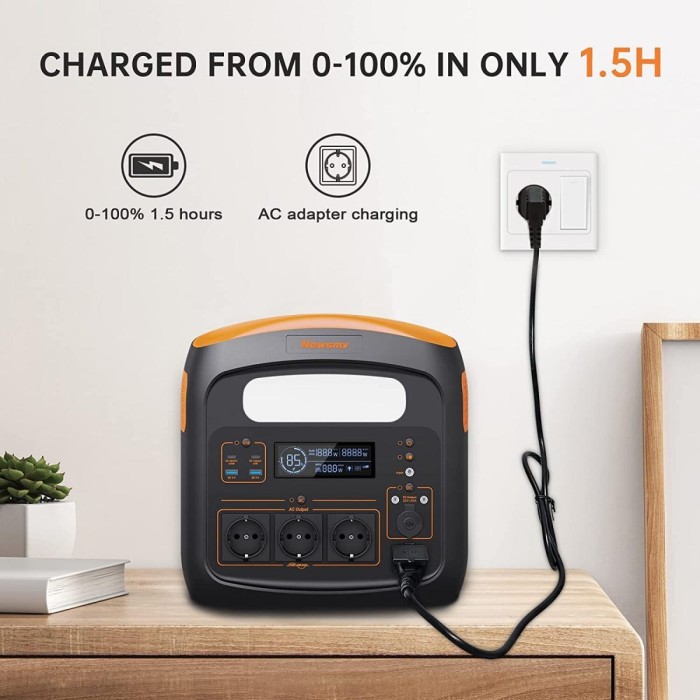 Зарядна станція NewsMy N1200P, 1200 Вт, 1280 Вт/год (електростанція для дому, UPS, ДБЖ) EU