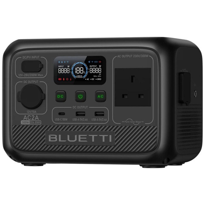 Зарядна станція Bluetti AC2A, 300 Вт, 204 Вт*год (електростанція для дому, Bluetooth APP, UPS, ДБЖ ) UK