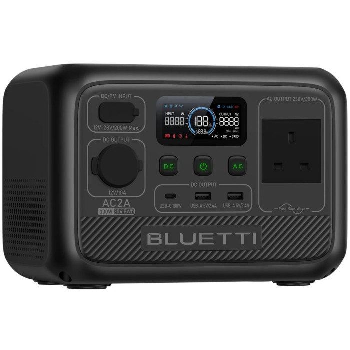 Зарядна станція Bluetti AC2A, 300 Вт, 204 Вт*год (електростанція для дому, Bluetooth APP, UPS, ДБЖ ) UK
