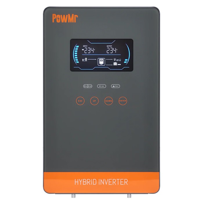 Гібридний інвертор Powmr POW-HVM4.5K-24V-P, 24 В, 4500 Вт (безперебійник, UPS, ДБЖ)