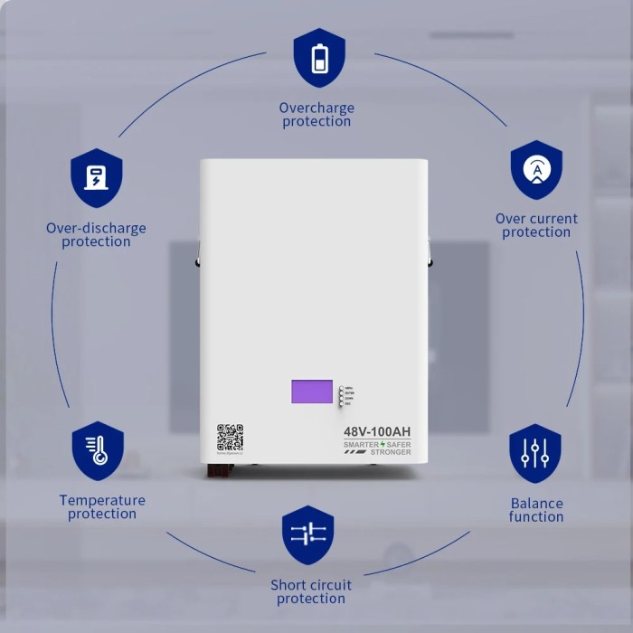 Акумулятор Dipower Wall Mounted 48V/100AH, 4800W*h (BYD NMC, 13S1P, літій-іонний акумулятор для ДБЖ (UPS))