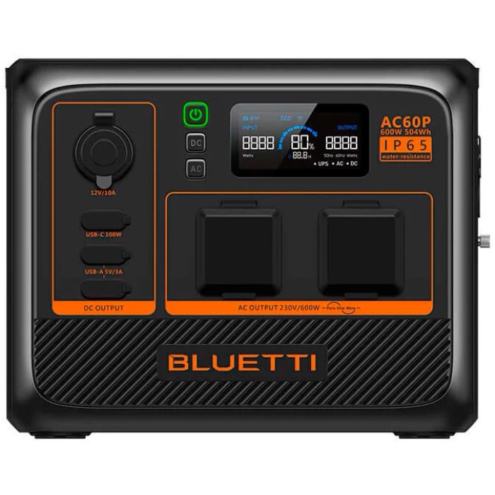 Зарядна станція Bluetti AC60P, 600 Вт, 504 Вт/год (електростанція для дому, UPS, ДБЖ) EU