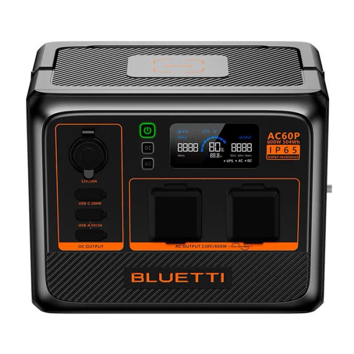 Зарядна станція Bluetti AC60P, 600 Вт, 504 Вт/год (електростанція для дому, UPS, ДБЖ) EU