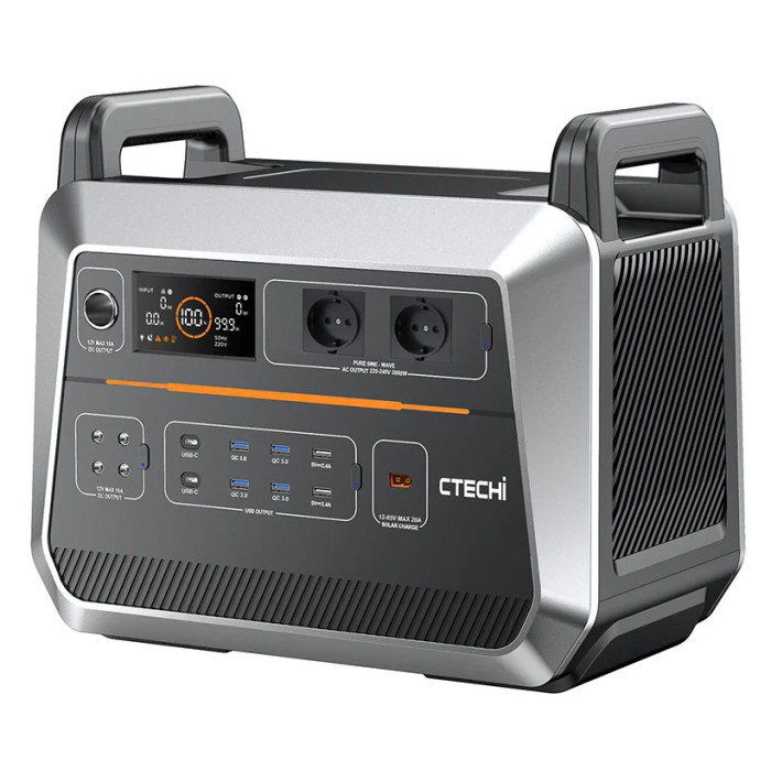 Зарядна станція CTECHi ST2000, 2000 Вт, 1536 Вт/ч (електростанція для дому, UPS, ДБЖ) EU