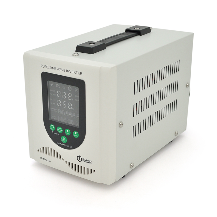 ДБЖ з правильною синусоїдою Europower EP-MPS-800/12PLUS (500 Вт) 3/5/10/15/20А, під зовнішню АКБ 12В (AGM/GEL/LFP), Q4