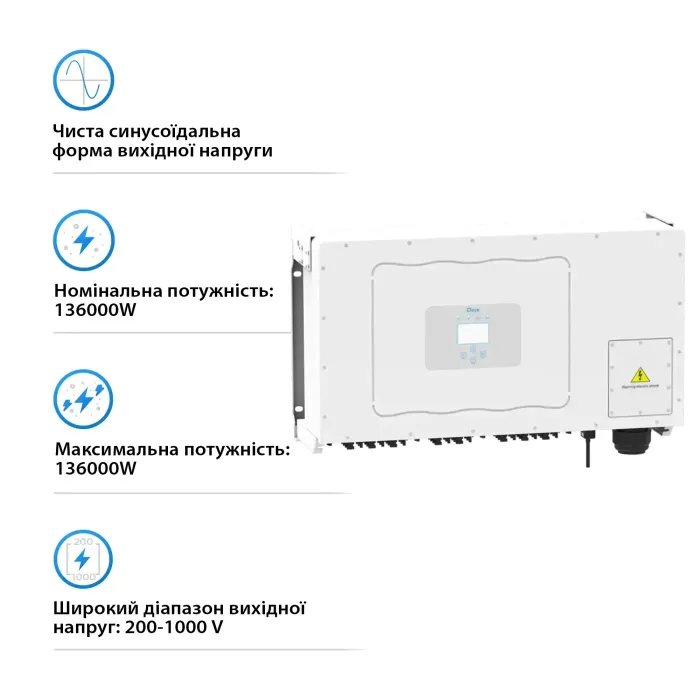 Мережевий інвертор DEYE SUN-136K-G01P3-EU 136KW Трифазний 380V/50hz